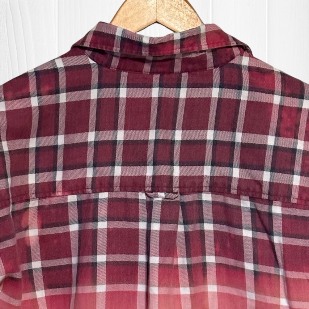 Brandy Melville Upcycled Hand Distressed Long Sleeve Flannel Shirt - Picture 10 of 11
